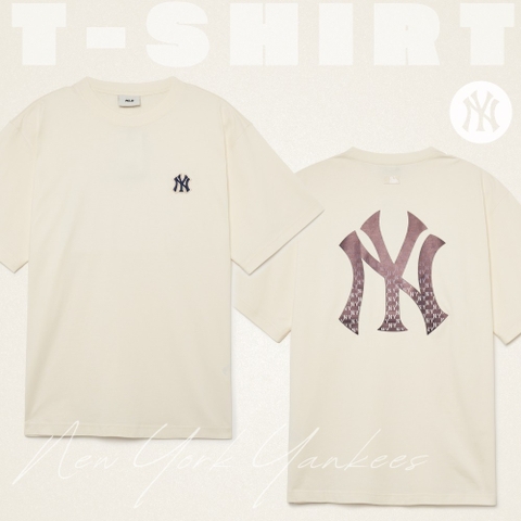 631 -  Áo MLB Monogram Big Lux NY - Trắng Kem - Code 3ATSM0334 50CRD [HÀNG CHÍNH HÃNG]