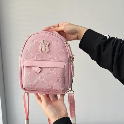 534 -  Balo MLB Mini Monogram NY - Hồng - Code 7ABKMD64N-50PKM [HÀNG CHÍNH HÃNG]
