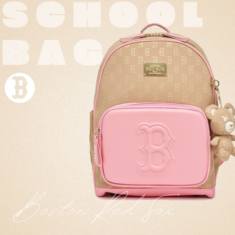 658 -  Balo MLB Classic Mono Big B Bear - Balo Gấu - Beige Hồng - Code 7ABKM023N 43GOS [HÀNG CHÍNH HÃNG]