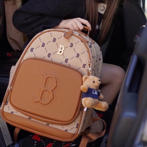 656 -  Balo MLB Diamond Monogram Big B Cute Bear - Balo Gấu - Nâu Beige - Code 7ABKMD34N 43BGS [HÀNG CHÍNH HÃNG]