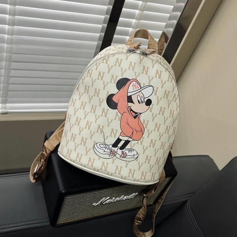 627 -  Balo MLB x Disney Mini Monogram NY - Chuột Mickey - Trắng Kem - Code 32BGK1011 50B [HÀNG CHÍNH HÃNG]
