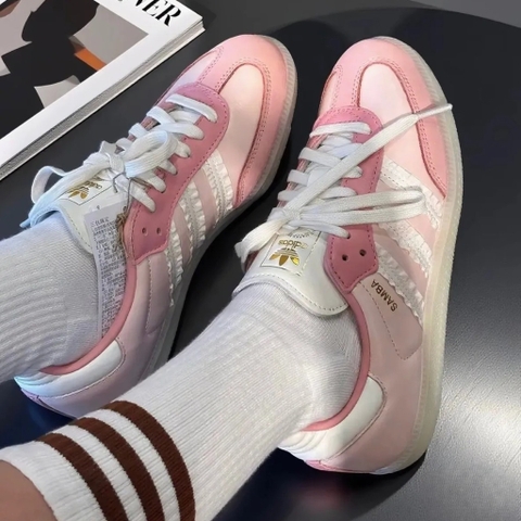 1768 - Giày Adidas Samba Ruffle Stripes Pack Wonder Mauve JR8830 [HÀNG CHÍNH HÃNG]