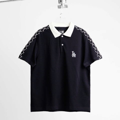 2213 - Áo Polo New Era LA Mono Logo Vai Xanh Navy [HÀNG CHÍNH HÃNG]