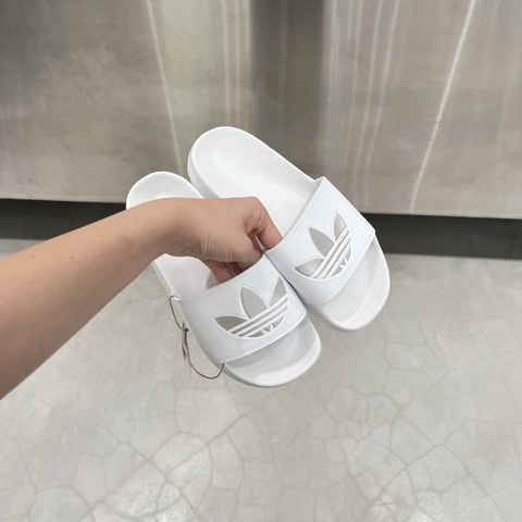 011 -  Dép Adidas Adilette Lite - Trắng - Logo Bạc [HÀNG CHÍNH HÃNG]