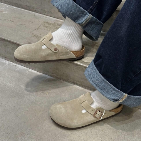 1942 - Dép Birkenstock Boston Soft Footbed Taupe 560773/560771 [HÀNG CHÍNH HÃNG]