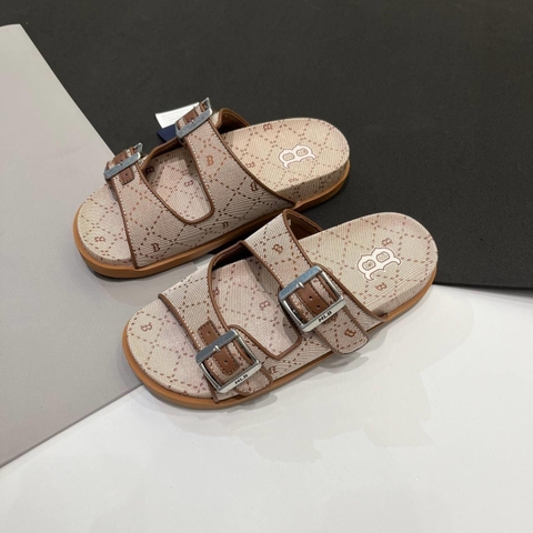 990 -  Dép MLB Double Slides Dia Mono Boston Redsox Biege - Code 3ALPCTM33 43BGS [HÀNG CHÍNH HÃNG]