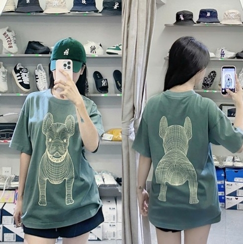 1745 -  Áo Life Work Big Logo Basic Dark Green LW255TS991 [HÀNG CHÍNH HÃNG]
