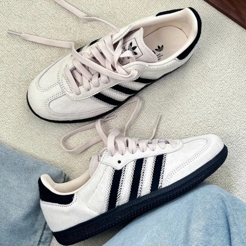 1568 -  Giày Adidas Samba OG Wonder White Black Pony JP5329 [CHÍNH HÃNG]