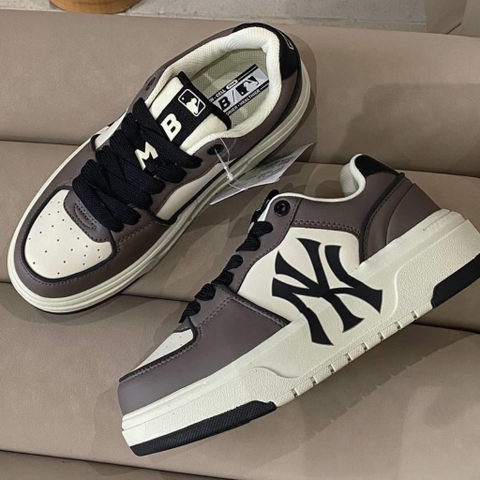 233 -  Giày MLB Chunky Liner Basic NY Nâu Vintage - Charcoal Grey - 3ASXCLB3N [HÀNG CHÍNH HÃNG]