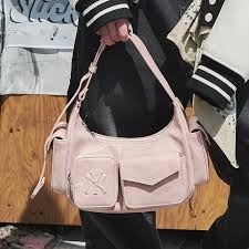 1155 - Túi Kẹp Nách MLB Multi Pocket Cargo New York Yankees 3ABQBV25N-50PKS Hồng Nude [HÀNG CHÍNH HÃNG]