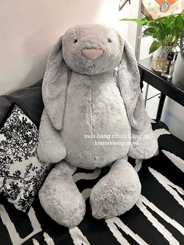 2057 - JellyCat 108cm Bunny Grey Xám - Jellycat Bashful Bunny Grey Giant Really Really Big 108cm [HÀNG CHÍNH HÃNG]