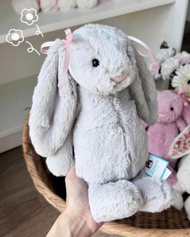 2196 - JellyCat Bashful Bunny Silver 31cm - Jellycat Bashful Silver Bunny Medium 31cm [HÀNG CHÍNH HÃNG]