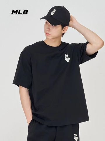 1024 -  Áo MLB Heart Small Logo New York Yankees Black - Trái Tim Đen - Code 3ATSH0143 50BKS [HÀNG CHÍNH HÃNG]