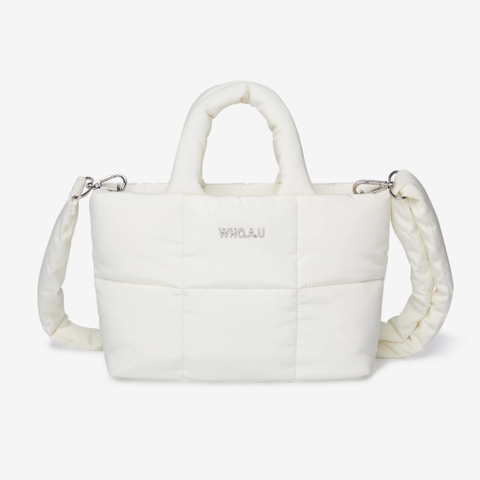 594 -  Túi Tote Nữ WHOAU Padded Square Tote Bag - Trắng -WHBGD4V31A3999900 [HÀNG CHÍNH HÃNG]