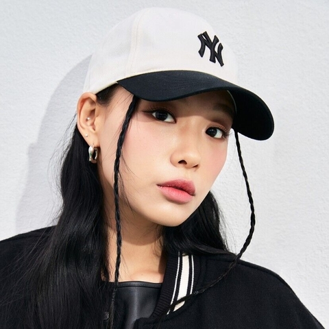 405 -  Nón MLB Unstructured Ball cap - Trắng Kem Đen - Ny Đen [HÀNG CHÍNH HÃNG]