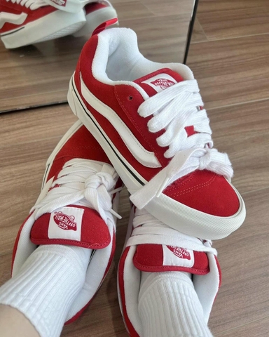 910 -  Giày Vans Knu Skool Red - Code VN0009QCJV6 [HÀNG CHÍNH HÃNG]