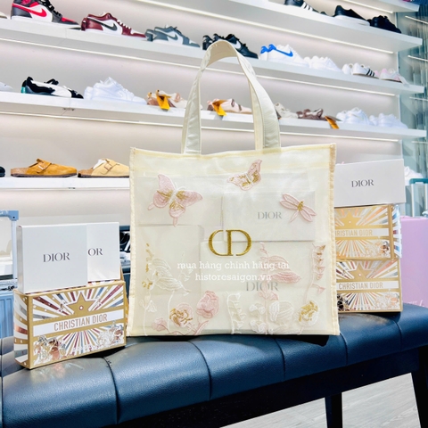 2743 - Túi Tote Dior Butterfly Gift Trắng Kem (Gift Hãng Tặng Khách) [HÀNG CHÍNH HÃNG]