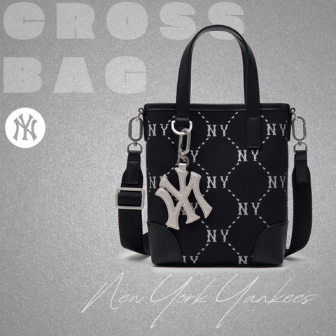 620 -  Túi MLB Diamond Monogram Jacquard Mini Cross Bag New York Yankees ' BLACK' 3ACRS054N 50BKS [HÀNG CHÍNH HÃNG]