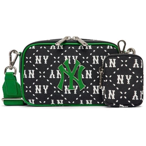 614 -  Túi Đeo Chéo MLB Dia Monogram Jacquard Mini New York Yankees - Xanh Đen - Size 18 - 3ACRS013N-50BKS [HÀNG CHÍNH HÃNG]