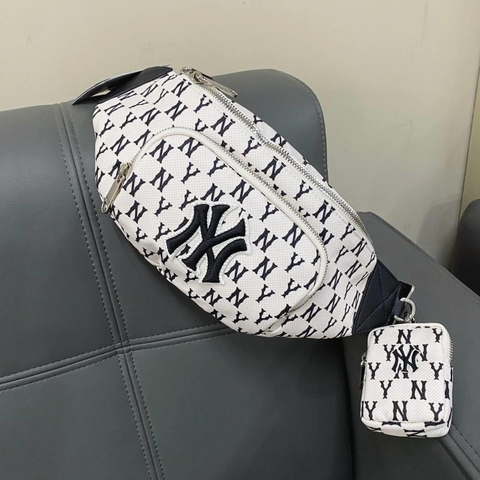896 -  Túi MLB Monogram Hip Sack New York Yankees - Cream - Túi Bao Tử - Code 3AHSM012N-50CRD [HÀNG CHÍNH HÃNG]