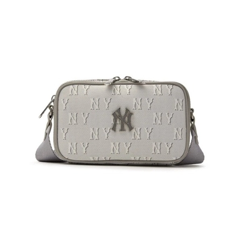 1217 - Túi MLB Monogram Jacquard Mini Cross Bag New York Yankees Light Charcoal Grey - Code 3ACRS014N-50CGL [HÀNG CHÍNH HÃNG]