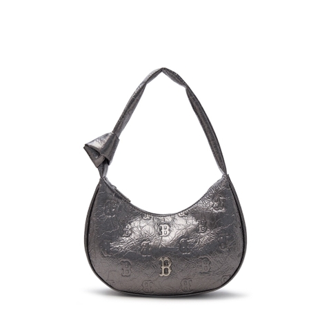 1458 - Túi MLB Korea Classic Mono Crack Embo Hobo Bag Boston Red Sox Grey 3ABQMV25N-43GRS [HÀNG CHÍNH HÃNG]