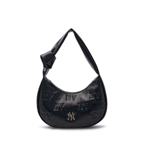 1456 - Túi MLB Korea Classic Mono Crack Embo Hobo Bag New York Yankees Black 3ABQMV15N-50BKS [HÀNG CHÍNH HÃNG]