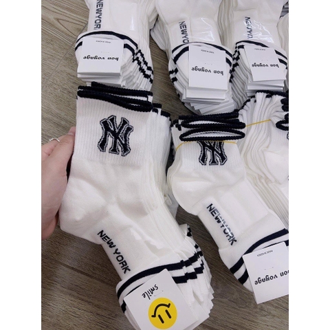 243 -  Vớ/Tất Korea MLB Thể Thao - Cổ Lửng - NY Đen [HÀNG CHÍNH HÃNG]