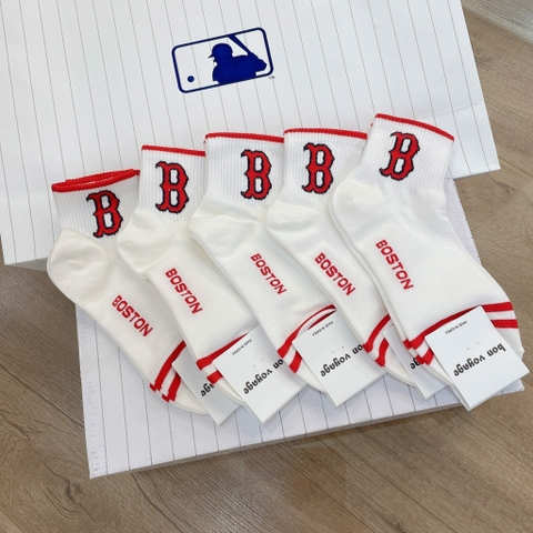 246 -  Vớ/Tất Korea MLB Thể Thao - Cổ Lửng - Big B Đỏ [HÀNG CHÍNH HÃNG]