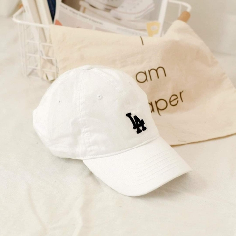 065 -  Nón MLB Trắng LA [HÀNG CHÍNH HÃNG]