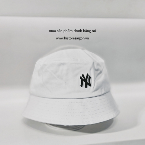 069 -  Nón Bucket MLB Trắng NY [HÀNG CHÍNH HÃNG]