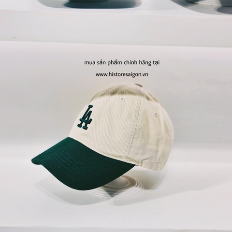 041 -  Nón MLB Trắng Kem - LA Xanh Lá [HÀNG CHÍNH HÃNG]