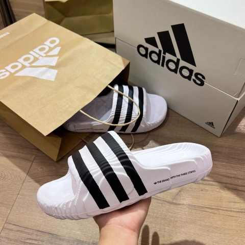 219 -  Dép Adidas Adilette 22 - Trắng Sọc Đen [HÀNG CHÍNH HÃNG]