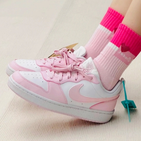 376 -  Giày Nike Court Borough Low Recaft (GS) - Hồng Pinky - Code DV5456-105 [HÀNG CHÍNH HÃNG]