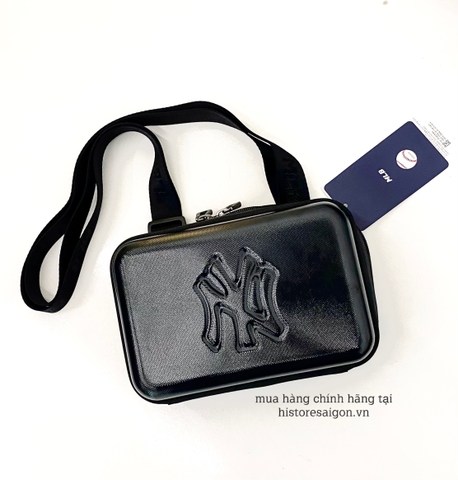 491 -  Túi MLB NY Slugger Cross Bag - Ngang - Đen Bóng - Code 7ACRM013N-50BKS [HÀNG CHÍNH HÃNG]