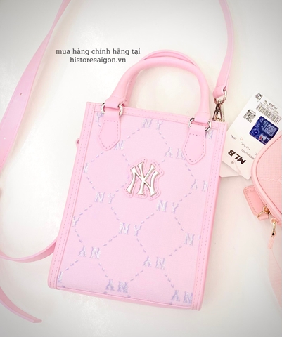 488 -  Túi MLB NY Monogram - Phonebag Dọc - Hồng Pinky - Code 7ACRMD34N 50PKL [HÀNG CHÍNH HÃNG]