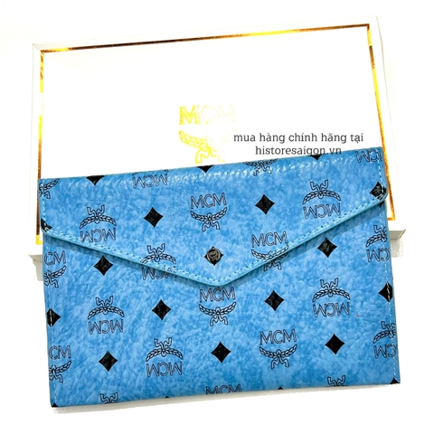 526 -  Ví/Bóp MCM Clutch Monogram Gift - Xanh Vân Mây [HÀNG CHÍNH HÃNG]