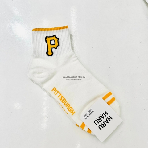 532 -  Vớ/Tất Korea MLB Thể Thao - Cổ Thấp - Big P Vàng [HÀNG CHÍNH HÃNG]