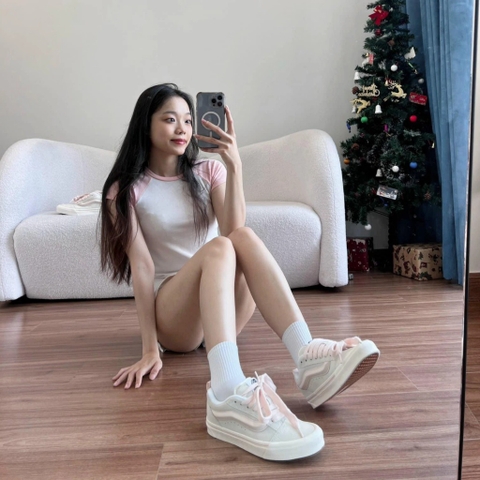 908 -  Giày Vans Knu Skool Sorbet Pastel Pink - Code VN0009QCPNK [HÀNG CHÍNH HÃNG]