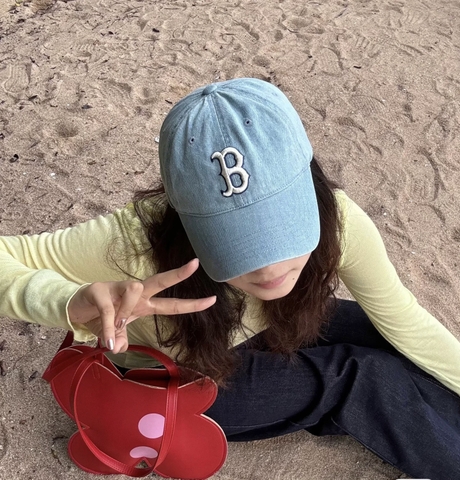 264 -  Nón Mũ MLB Denim Big B - Xanh Dương Nhạt [HÀNG CHÍNH HÃNG]