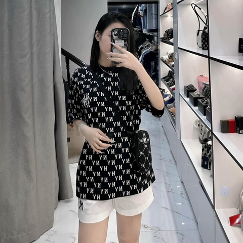 643 -  Áo MLB NY Classic Monogram 2024 - Đen - Code 3ATSM0843 50BKS [HÀNG CHÍNH HÃNG]