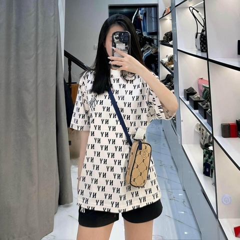 644 -  Áo MLB NY Classic Monogram 2024 - Trắng Kem - Code 3ATSM0843 50CRS [HÀNG CHÍNH HÃNG]