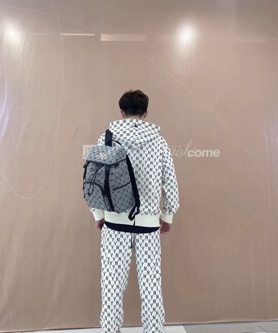 1070 -  Balo MLB NY Monogram Diamond Jacquard New York Yankees Gray - Xám - Code 3ABKM011N 50GRS [HÀNG CHÍNH HÃNG]