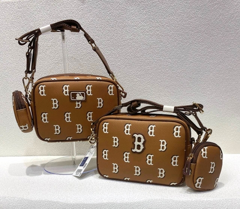 1015 -  Túi MLB Big B Monogram Dia Boston Beige Brown - Túi Đeo Chéo - Be Nâu - Code 7ACRM084N 43CAS [HÀNG CHÍNH HÃNG]