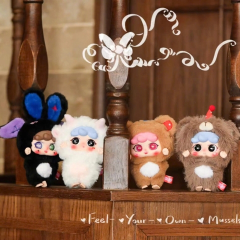 1162 - Baby three Migo V3 Migo Full Body Happy Ghost Cuddly Full Set 8 Bé - Baby Three Animal Party Big Cute Plush Series Art Toy [CHÍNH HÃNG]