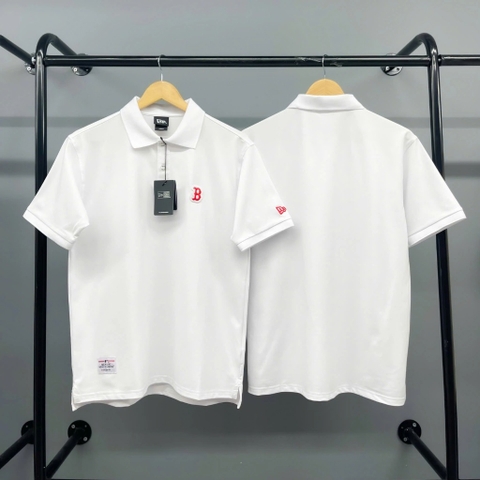 1254 - Áo Polo New Era Big B Đỏ Basic Trắng [HÀNG CHÍNH HÃNG]