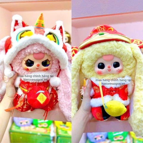 1279 - Baby Three Tết 400% Bb3 Tết 400% - Cặp 2 Bé Thỏ Hồng Vàng - Baby Three Lunar New Years Plush Art Toy [CHÍNH HÃNG]