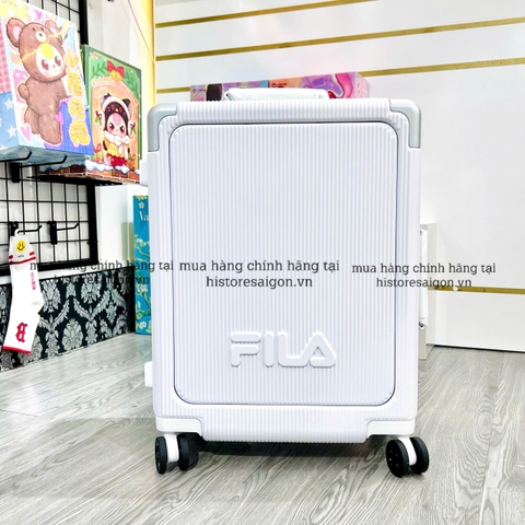 735 -  Vali Fila Embossed Logo - Size Cabin 22 Xách Tay - Trắng [HÀNG CHÍNH HÃNG]