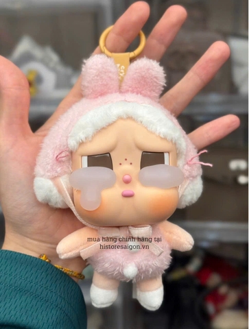 1368 - Crybaby Crying Again Thỏ Hồng - Mô Hình Gấu Bông Art Toy POP MART CRYBABY Crying Again Series-Vinyl Face Plush Code 12403190031 [HÀNG CHÍNH HÃNG]