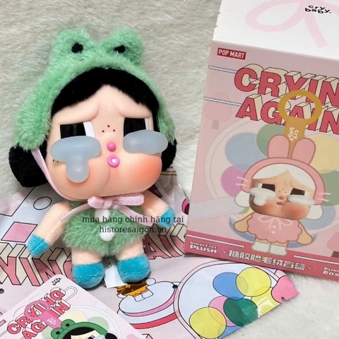 1370 - Crybaby Crying Again Ếch Xanh What A Frog - Mô Hình Gấu Bông Art Toy POP MART CRYBABY Crying Again Series-Vinyl Face Plush Code 12403190031 [HÀNG CHÍNH HÃNG]